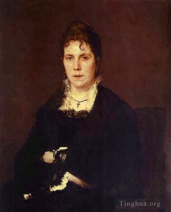 Ivan Kramskoi Oil Painting - Portrait of Sophia Kramskaya the Artists Wife
