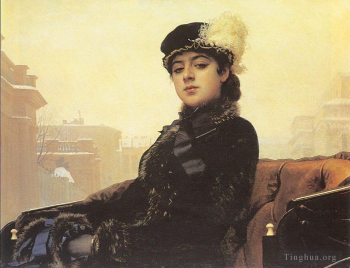Ivan Kramskoi Oil Painting - Portrait of a Woman