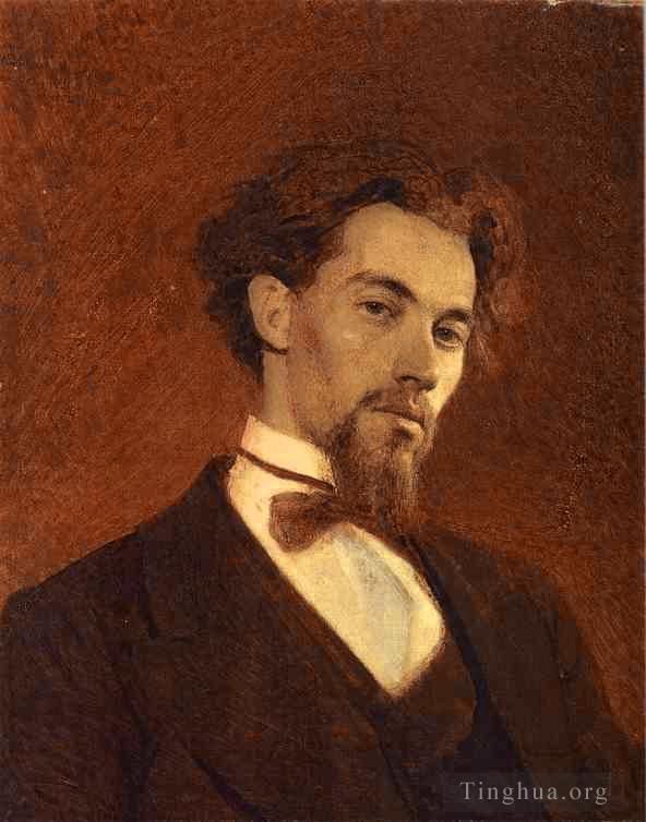 Ivan Kramskoi Oil Painting - Portrait of the Artist Konstantin Savitsky