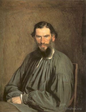 Artist Ivan Kramskoi's Work - Portrait of the Writer Leo Tolstoy