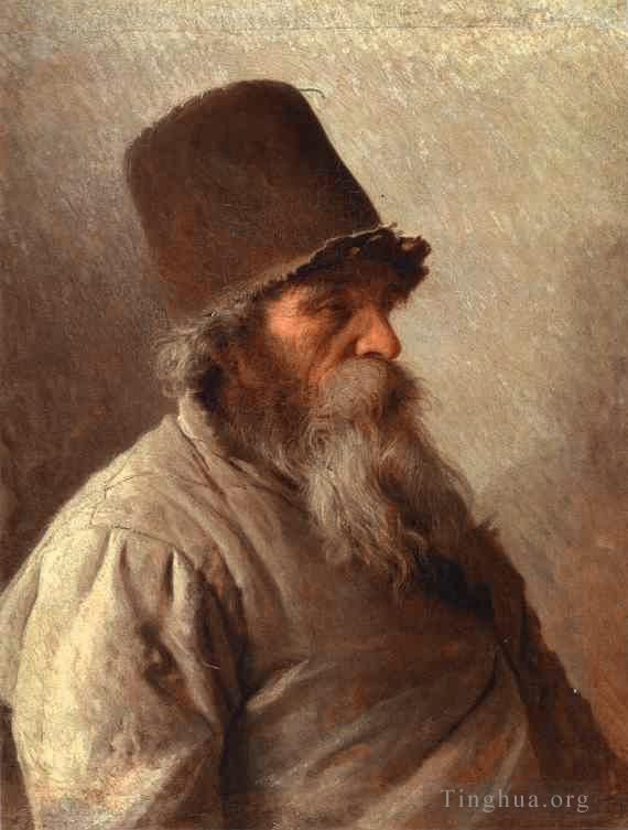 Ivan Kramskoi Oil Painting - Village Elder