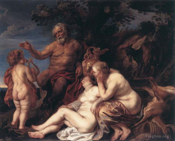 Jacob Jordaens Oil Painting - Education of Jupiter