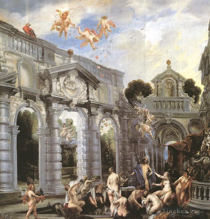 Jacob Jordaens Oil Painting - Nymphs at the Fountain of Love