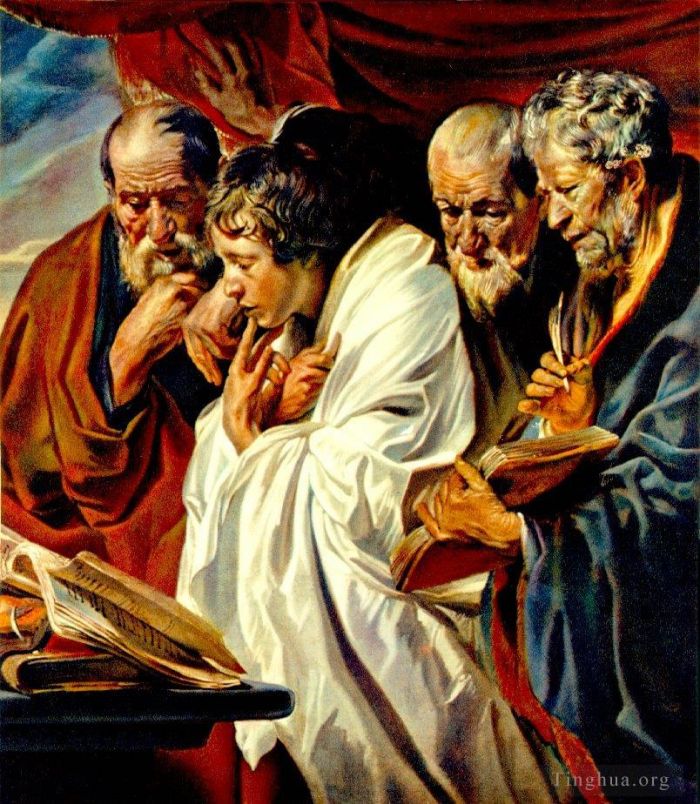 Jacob Jordaens Oil Painting - The Four Evangelists