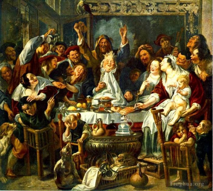 Jacob Jordaens Oil Painting - The King Drinks2