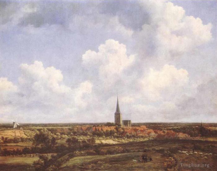 Jacob van Ruisdael Oil Painting - Landscape With Church And Village