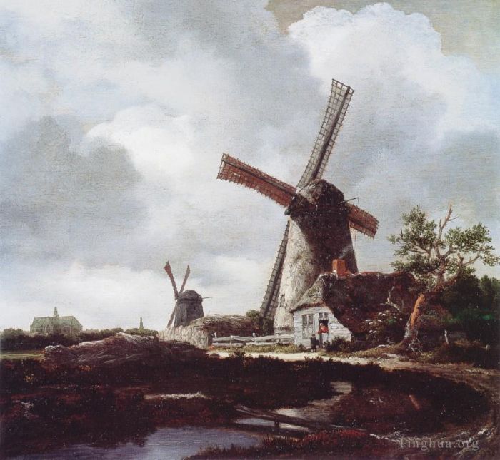 Jacob van Ruisdael Oil Painting - Mills