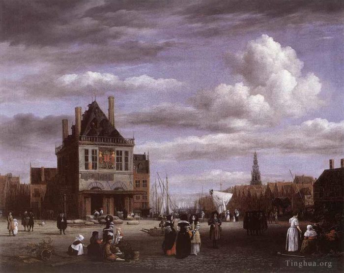 Jacob van Ruisdael Oil Painting - The Dam Square In Amsterdam