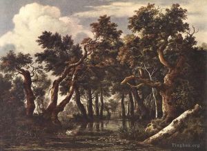 Artist Jacob van Ruisdael's Work - The Marsh In A Forest