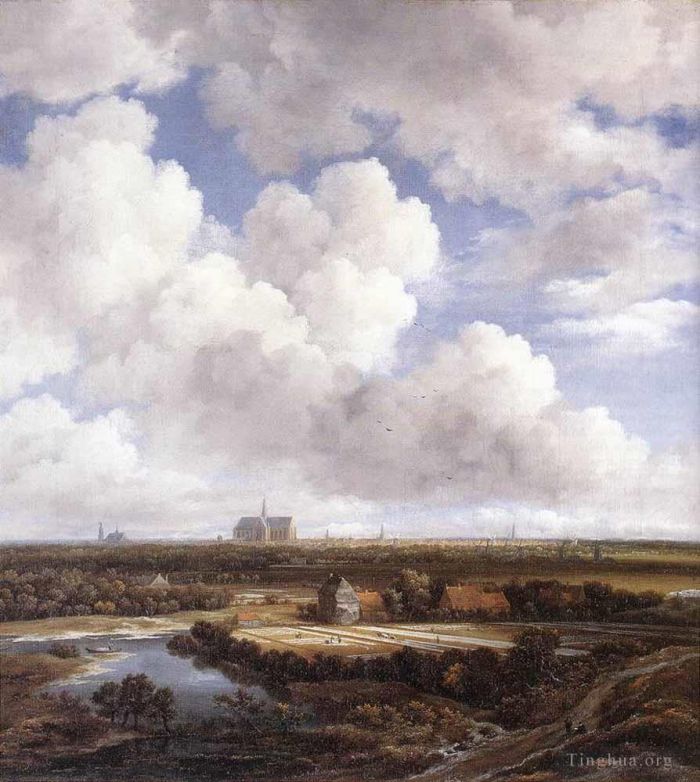 Jacob van Ruisdael Oil Painting - View Of Haarlem With Bleaching Grounds