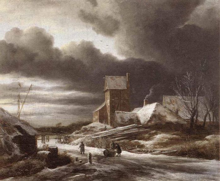 Jacob van Ruisdael Oil Painting - Winter Landscape