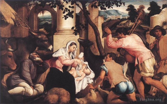 Jacopo Bassano Oil Painting - Adoration Of The Shepherds