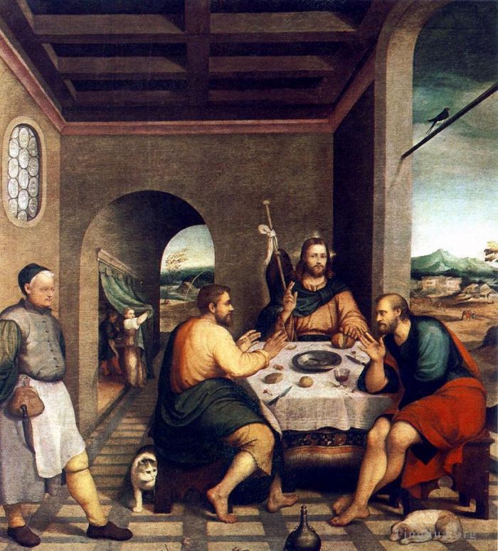 Jacopo Bassano Oil Painting - Supper At Emmaus