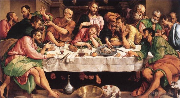 Jacopo Bassano Oil Painting - The Last Supper