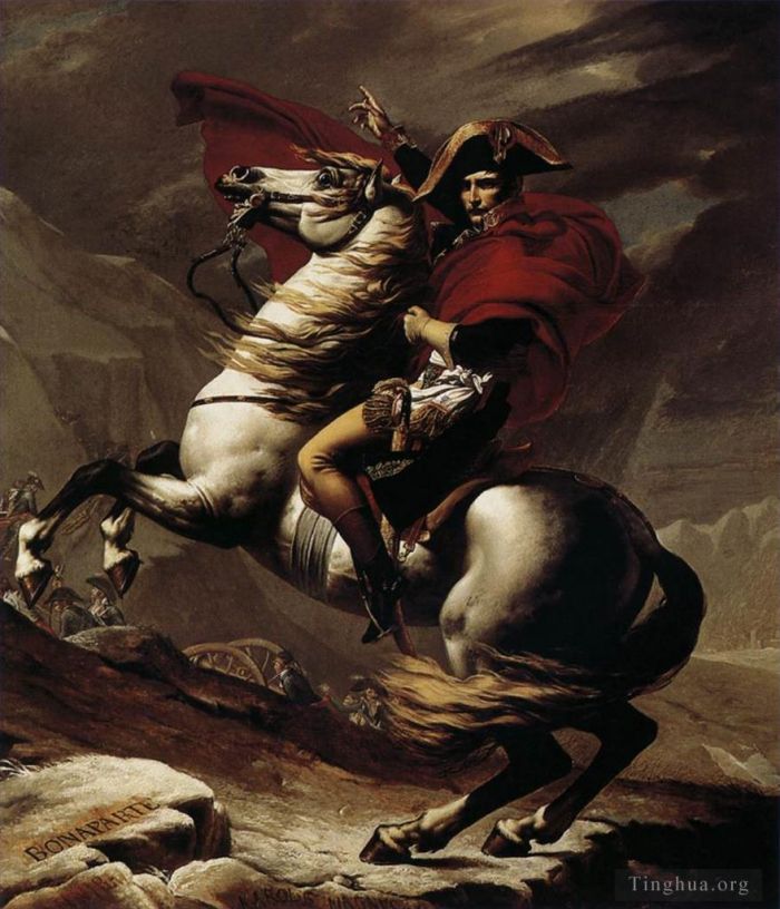 Jacques-Louis David Oil Painting - Napoleon Crossing the Alps