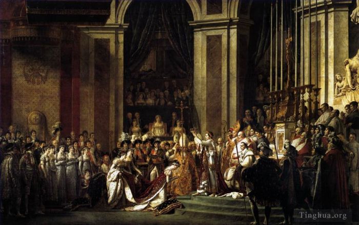 Jacques-Louis David Oil Painting - Consecration of the Emperor Napoleon I and Coronation of the Empress Josephin