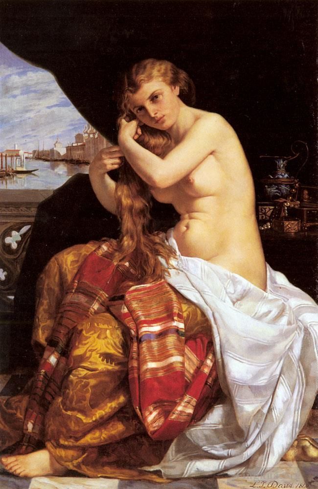 Jacques-Louis David Oil Painting - Jules Venitienne A Sa Toilette