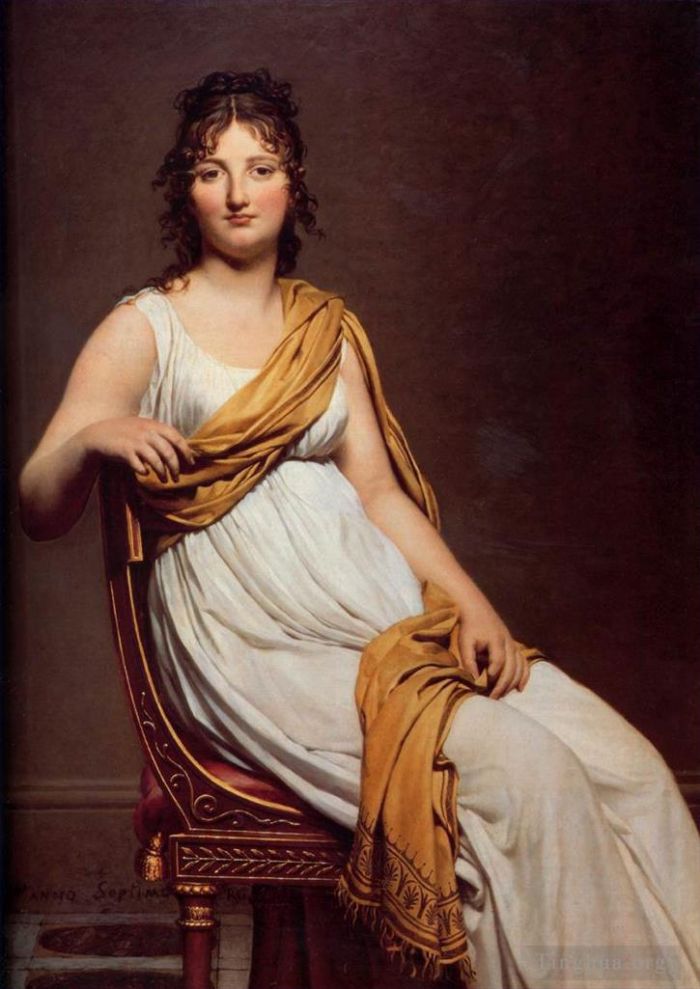 Jacques-Louis David Oil Painting - Madame Raymond de Verninac