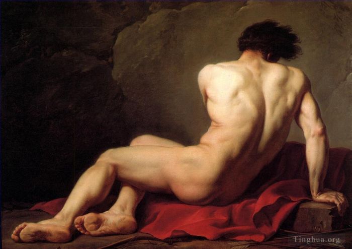 Jacques-Louis David Oil Painting - Male Nude known as Patroclus