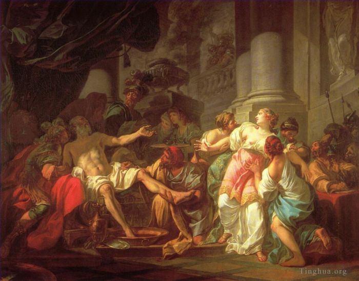 Jacques-Louis David Oil Painting - The Death of Seneca