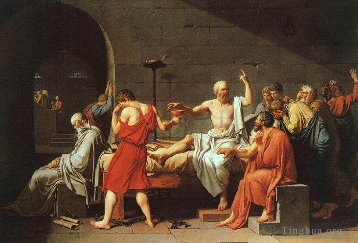 Jacques-Louis David Oil Painting - The Death of Socrates cgf