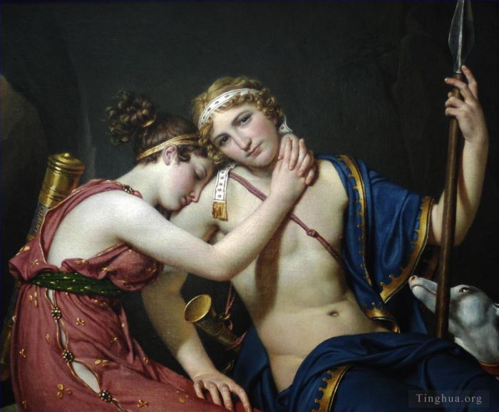Jacques-Louis David Oil Painting - The Farewell of Telemachus and Eucharis
