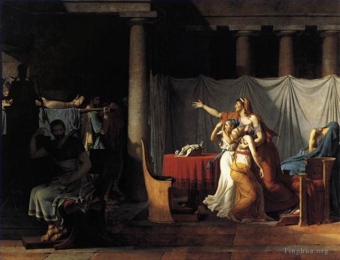 Jacques-Louis David Oil Painting - The Lictors Returning to Brutus the Bodies of his Sons
