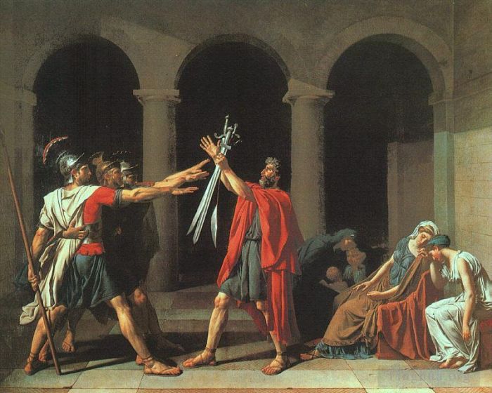 Jacques-Louis David Oil Painting - The Oath of the Horatii cgf
