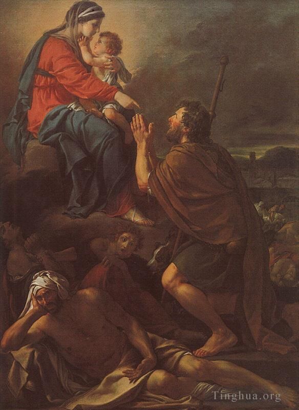 Jacques-Louis David Oil Painting - Saint roch cgf