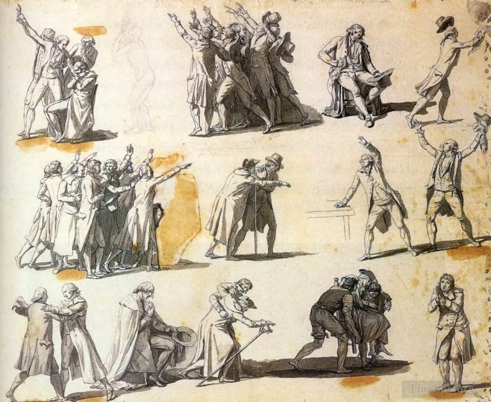 Jacques-Louis David Various Paintings - Deputies swearing oaths