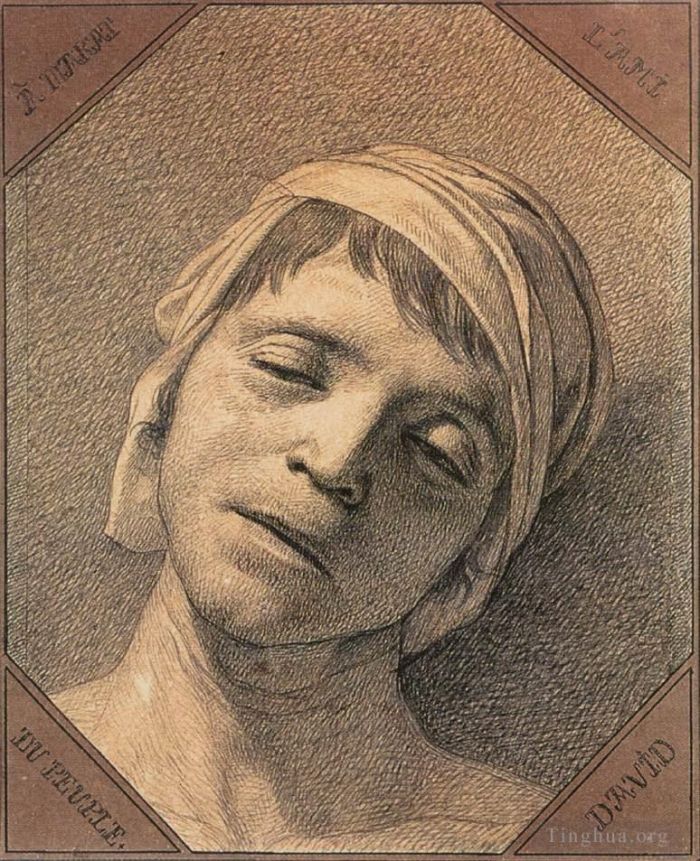 Jacques-Louis David Various Paintings - Head of the Dead Marat