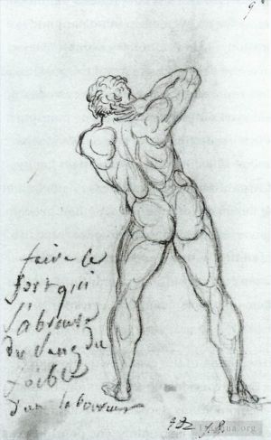 Artist Jacques-Louis David's Work - Study after Michelangelo