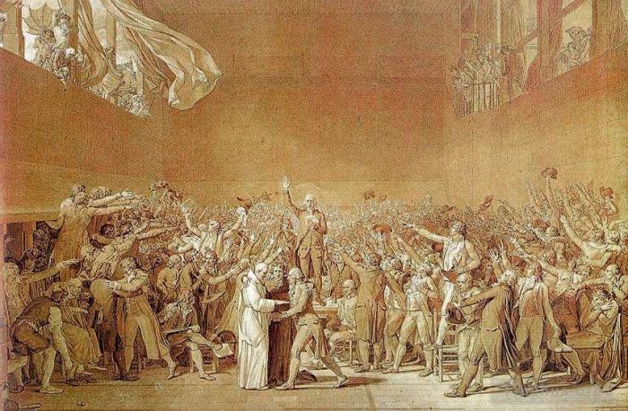 Jacques-Louis David Various Paintings - The Oath of the Tennis Court