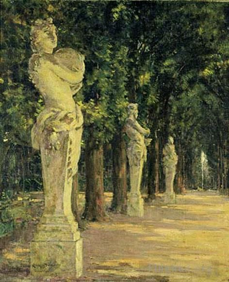 James Carroll Beckwith Oil Painting - Allee de lEte Versailles