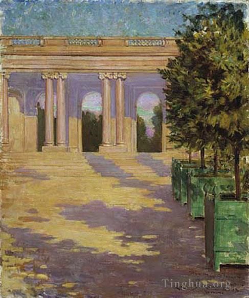 James Carroll Beckwith Oil Painting - Arcade of the Grand Trianon Versailles