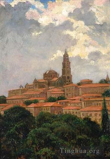 James Carroll Beckwith Oil Painting - Cathedral at le Puy