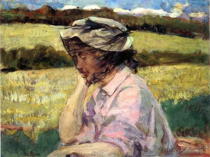 James Carroll Beckwith Oil Painting - Lost in Thought