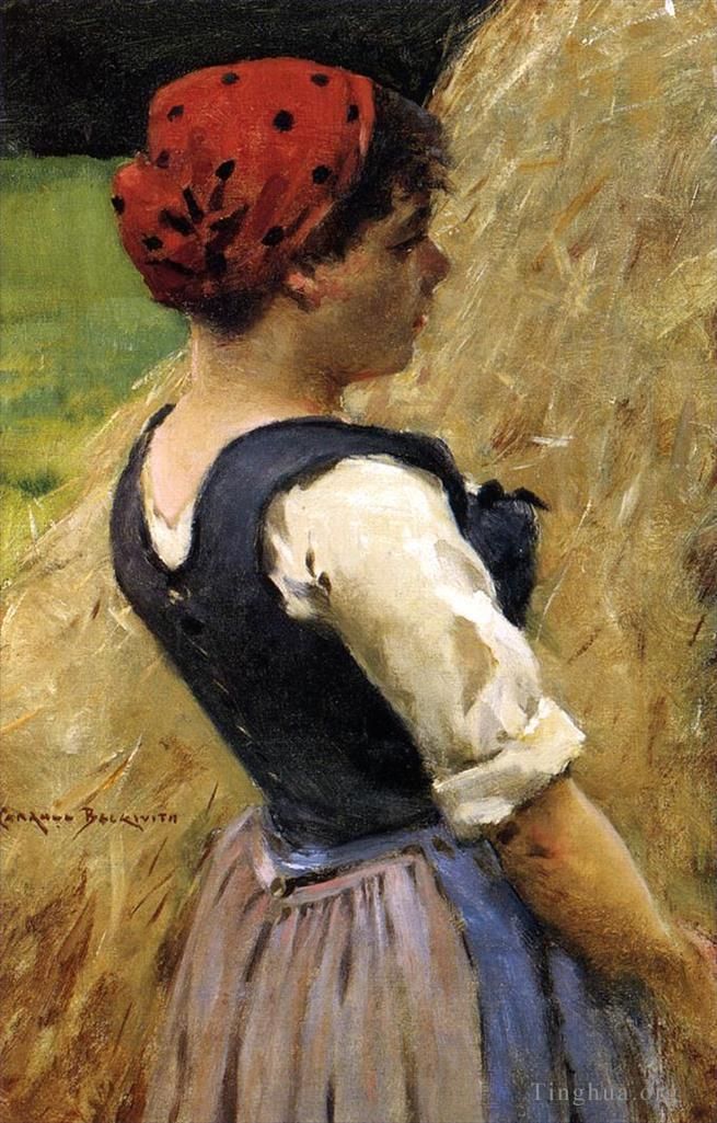 James Carroll Beckwith Oil Painting - Normandy Girl