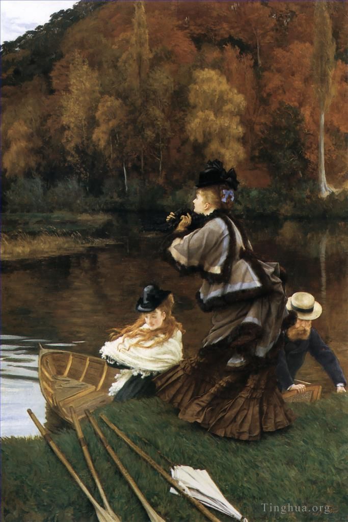 James Tissot Oil Painting - Autumn on the Thames