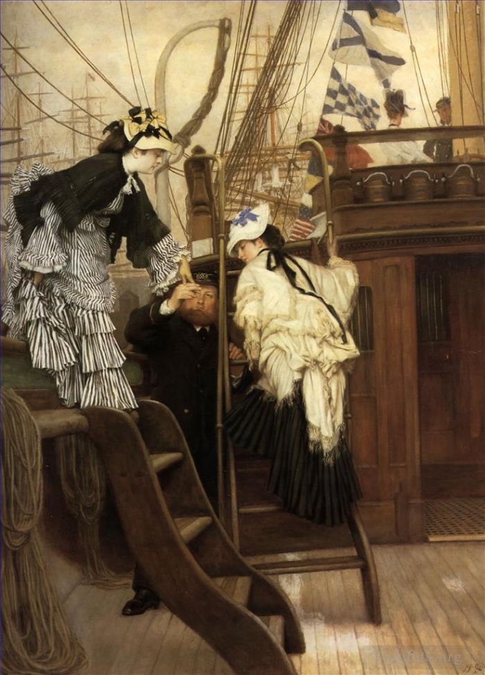 James Tissot Oil Painting - Boarding the Yacht