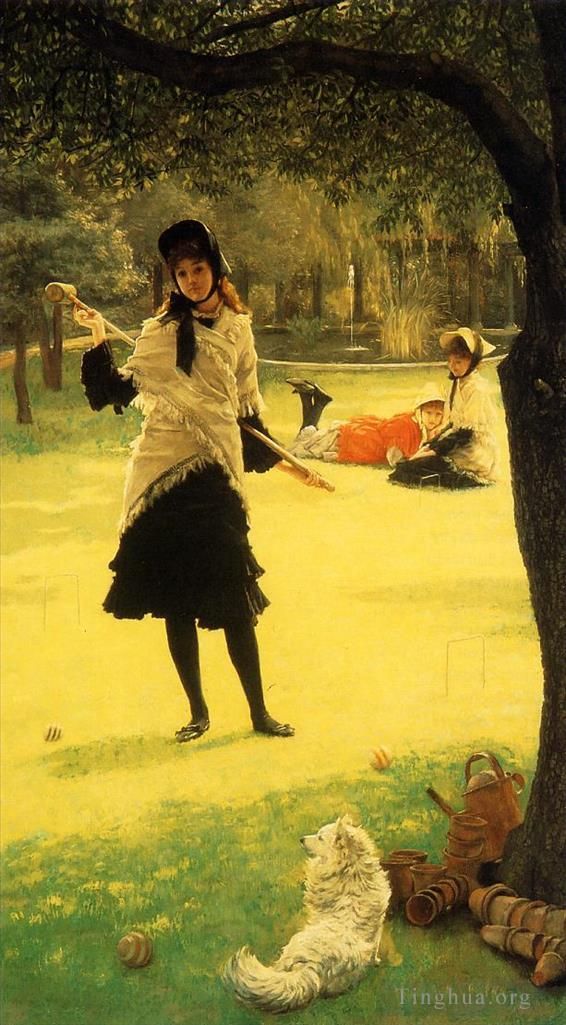 James Tissot Oil Painting - Croquet