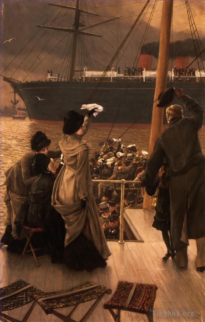 James Tissot Oil Painting - Goodbye on the Mersey