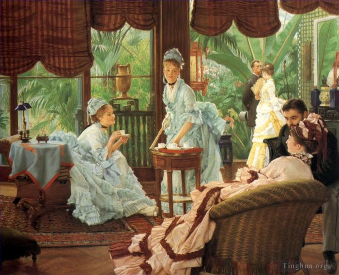 James Tissot Oil Painting - In the Conservatory