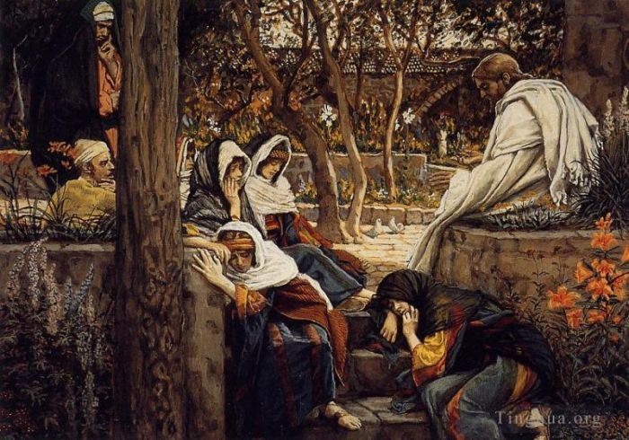 James Tissot Oil Painting - Jesus at Bethany