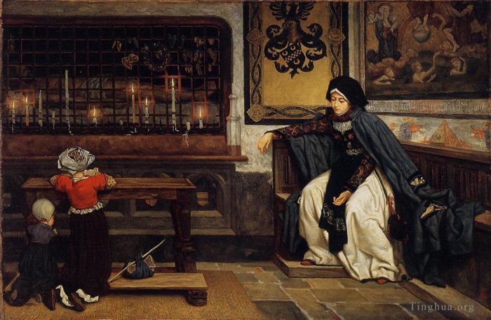 James Tissot Oil Painting - Marguerite in Church