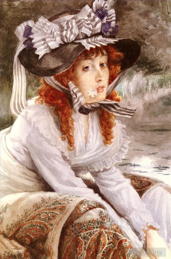 James Tissot Oil Painting - On The River