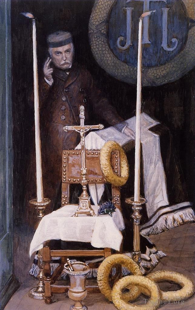 James Tissot Oil Painting - Portrait of the Pilgrim