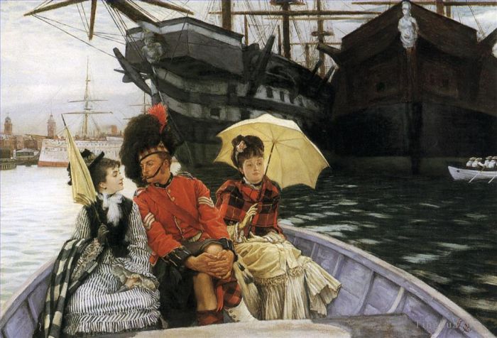 James Tissot Oil Painting - Portsmouth Dockyard