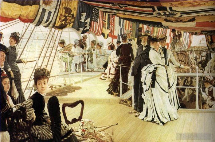 James Tissot Oil Painting - The Ball on Shipboard