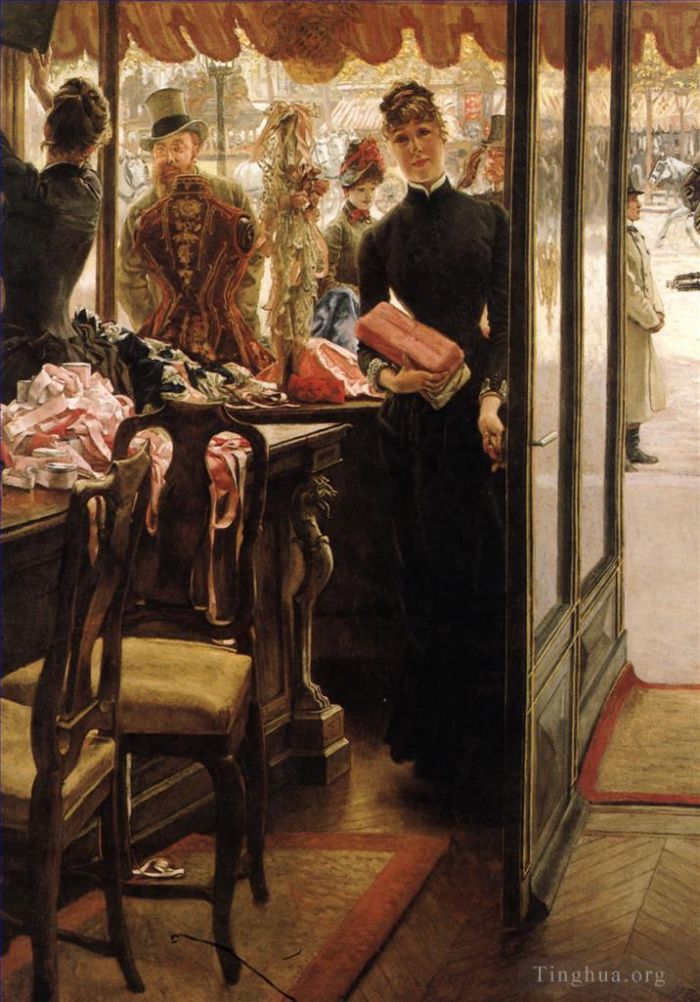 James Tissot Oil Painting - The Shop Girl